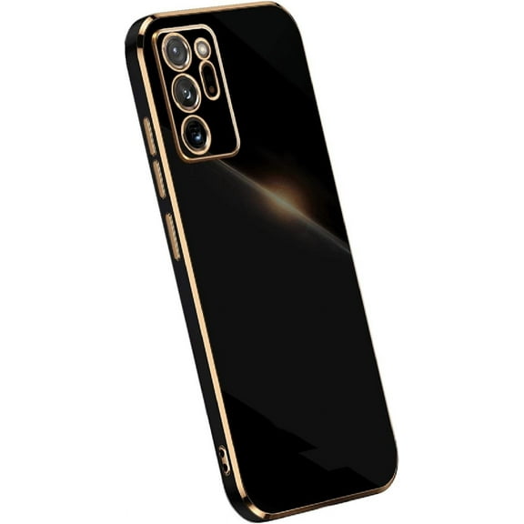 Compatible with Galaxy Note 20 Ultra Case Cover Full Camera Lens Protection & Electroplate Shockproof Bumper TPU Protective Phone Cases for Samsung Galaxy Note 20 Ultra 5G 6.9"-Black
