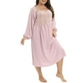 thumbnail image 4 of Valcatch Women's Plus Size Dresses Casual Square Neck Puff Sleeve Below the Knee Dress, 4 of 6