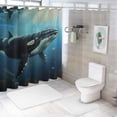 thumbnail image 7 of Orinice Whale Ocean Light Bathroom Decor Set with Hooks, Colorful Luxurious Polyester Fabric Shower Curtain Set, Waterproof Shower Curtain 69x72, 7 of 7