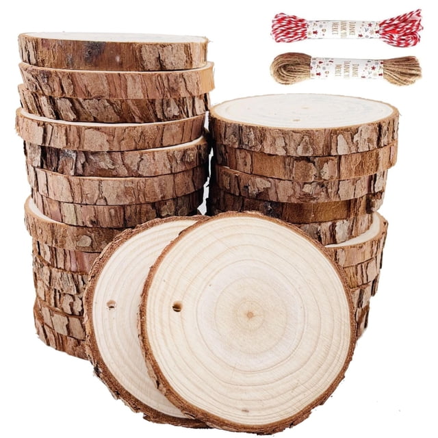 Rebanadas de madera William Craft Natural, 30 unidades, 6 a 7 cm, manualidades