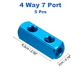 thumbnail image 2 of Uxcell Air Manifold, 2 Way 5 Port PT 1/4"  Air Hose Inline Manifold Block Splitter, Blue 5 Pcs, 2 of 6