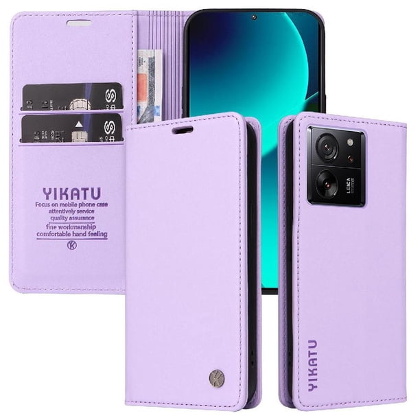 Funda para Xiaomi 13T/13T Pro Estuche de Cuero PU Tipo Cartera con Ranuras para Tarjetas y Cierre Magnético