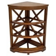 thumbnail image 4 of Hampton Meadows 3 Tier X-Side Corner Table Storage Cabinet with 3 Natural Water Hyacinth Wicker Baskets for Living Room, Walnut, 4 of 9