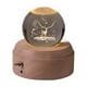thumbnail image 1 of Bola de nieve navideña musical con purpurina en espiral, bola de cristal de reno Rudolph con soporte de madera, lámpara LED, luz de noche, decoración del hogar, adorno de aniversario, 1 of 1