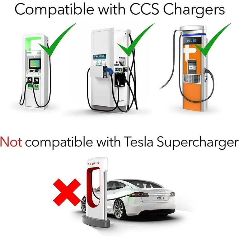 Lohoms CCS Charger Adapter for Tesla, CCS 1 Combo Fast Charging Adapter  250KW DC Charge Adapter for Model 3/Y/S/X, Fast Charge Your Tesla with CCS  Chargers 
