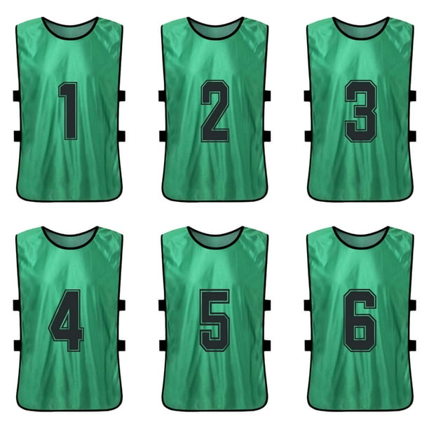 6PCS Kid's Football Pinnies Jerseys de fútbol de secado rápido Deportes juveniles Scrimmage Equipo d Abanopi Chaleco