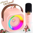 thumbnail image 4 of Bonaok Mini Karaoke Machine Toys, Portable Microphones for Kids Adults, Wireless Speaker Machine with LED Lights, Home Party Birthday Gifts for 3-12 Years Old Girls Boys, 4 of 4