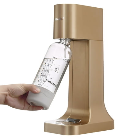 IBAMA Sparkling Water Maker Soda Drink Carbonated Water Machine Easy Fizzy Beverage for Home/Office/Party, Champagne Gold (Carbonator Not (Best Carbonated Water Maker)