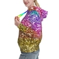thumbnail image 2 of Honeii Glitter Rainbow Pattern Womens Oversized Hoodies Long Sleeve Sweatshirts Pullover Fall Outfits with Pocket-X-Large, 2 of 7