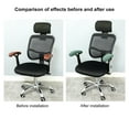 thumbnail image 3 of harmtty 1 Pair Chair Armrest Covers Detachable Washable Easy to Install Elastic Band Half-cover Decorative Polyester Solid Color Chairs Armrest Gloves Office Use,Light Coffee, 3 of 8