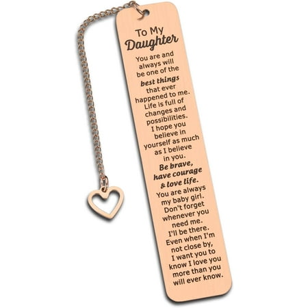 Daughter Gift from Mom to My Daughter Bookmark Valentines Day Gift for Girls Daughter Birthday Gift 16th 18th 21st Birthday Gift for Teen Girls Her Inspirational Gift for Stepdaughter Goddaughter