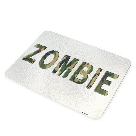 KuzmarK Glass Cutting Board - Zombie Camoflauge