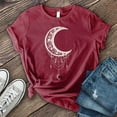 thumbnail image 4 of Womens Graphic T Shirts Moon Printed Crew Neck Short Sleeve Tee Casua Summer Top Red L, 4 of 4