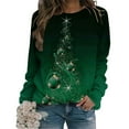 thumbnail image 1 of Qertyioot Femmes Mode Noël Impression Sweat-Shirt, Manches Longues Casual Col Rond Pullover Tops, 1 of 3