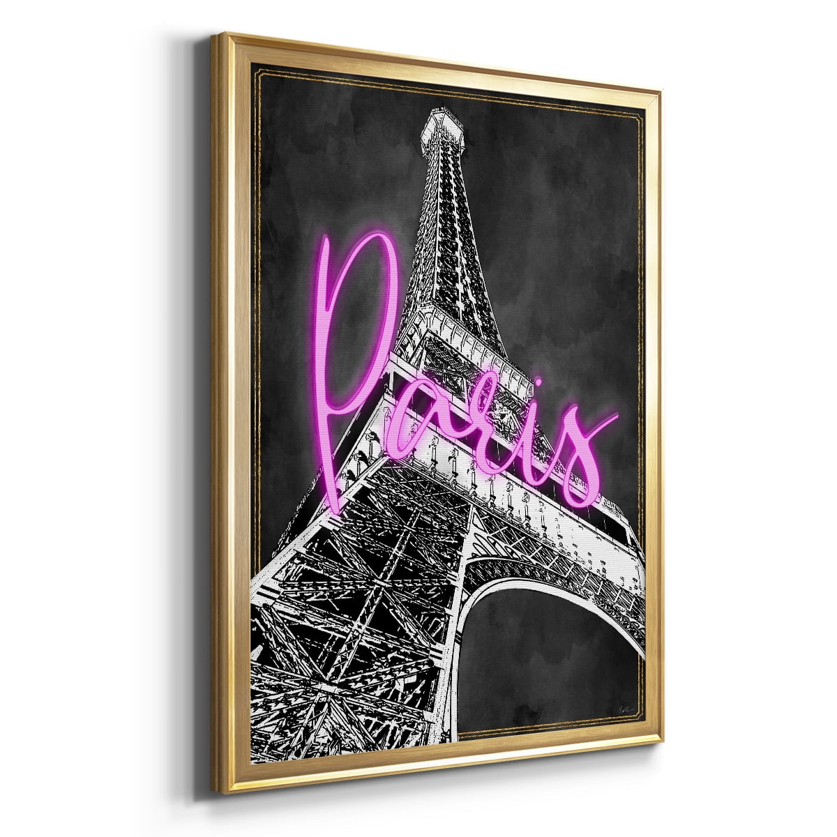 Neon Nights In Paris Premium Classic Framed Print - Ready to Hang