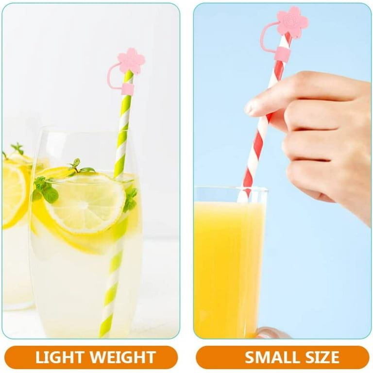 12pcs Reusable Straw Cover Cap Silicone Straw Tip Covers Drinking Straw Protective Caps Straw Toppers, Size: 3X1.2CM