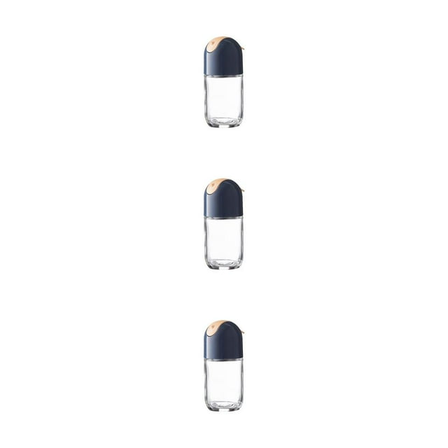 Langgg Condiment Bottles Salt Pepper Jar with Lid Automatic Barbecue Kitchen Storage Container Household Restaurant Camping Blue 3Set