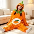 thumbnail image 6 of Tqyyweavej Womens Fleece Onesie Pajamas Fuzzy Zip Up Long Sleeve One Piece Romper Loungewear Fruit Winter Warm Hooded Jumpsuit Sleepwear with Pockets, 6 of 6