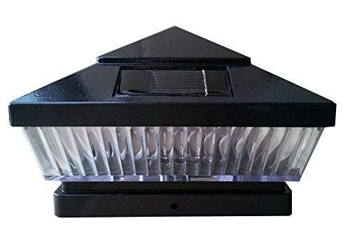 Ntertainment House 4 Pack Black Solar Post Cap Lights with 6x6 Base Adapters