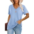 thumbnail image 1 of Camiseta Básica Lunivop para Mujer, Manga Corta, Cuello en V, 1 of 4