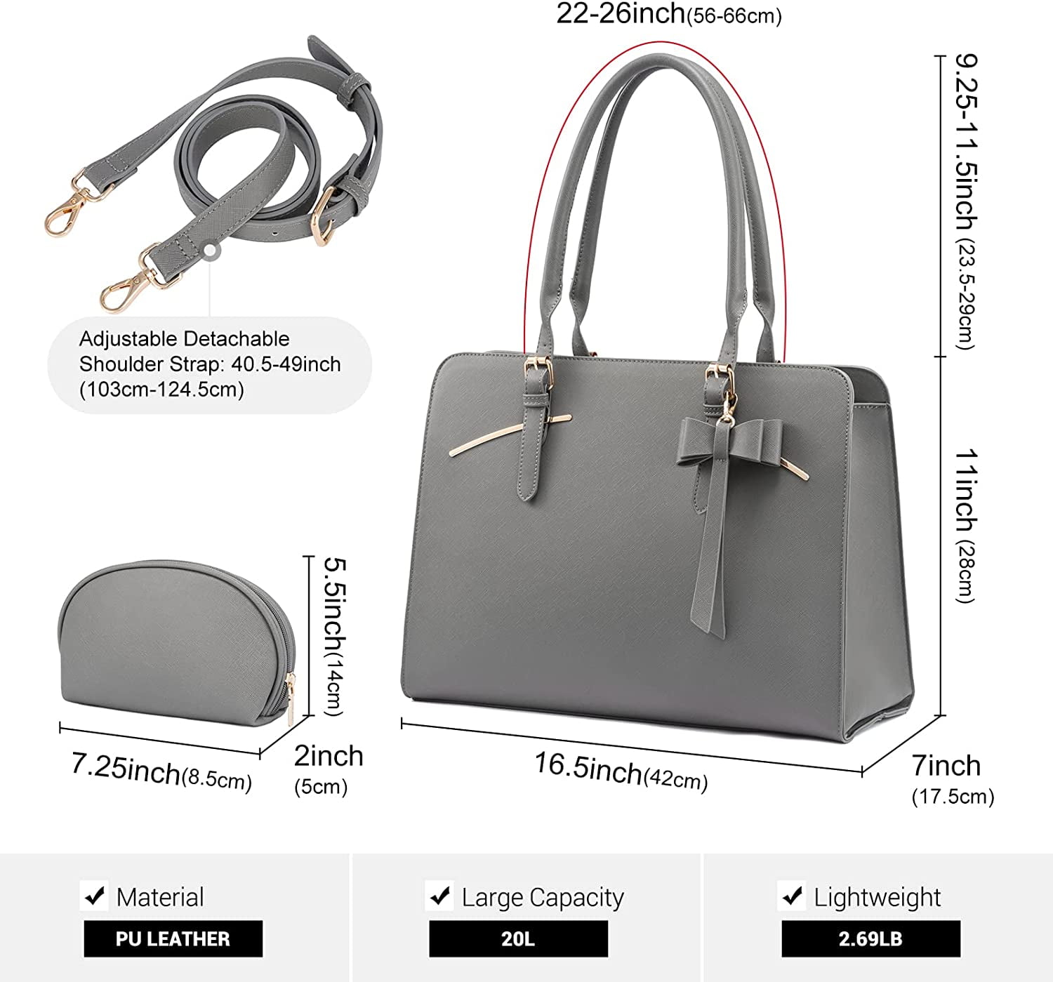 Black Leather Belt Lock Design Office Handbags Convertible Backpacks |  Baginning