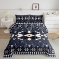thumbnail image 2 of Feelyou Adult Mandala Aztec Full Size Comforter Sets, Western Skeleton Cactus Bedding Comforter Set, Blue Triangle Abstract Reversible Bedding Sets, Ultra Soft Bedroom Decor, 3pcs, 2 of 8
