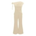 thumbnail image 2 of HJYCHN Women Outfits Long Pants Set with Sleeveless Top Set with Wide-Leg Pants 2 Piece Set for Casual Wear Beige L, 2 of 6