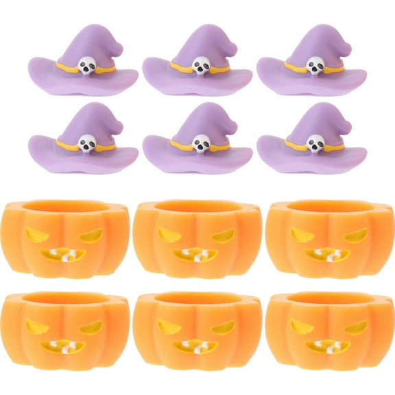 Raindrops Spooky  Decorations with Resin Pumpkins and Witch Hats for Table Centerpieces Assorted Color