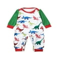 thumbnail image 2 of Tenue d'Intérieur Imprimé Dinosaure Col Parent-Enfant Manches Longues Costume Robe Parents et Enfants, 2 of 6