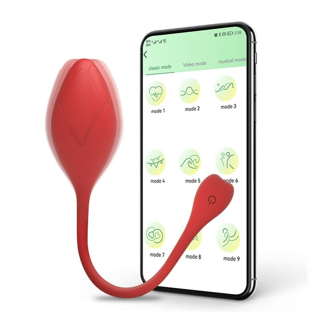 XBONP Vibromasseur Portable Point G avec Contrôle par Application pour Femmes, Jouets Sexuels Rechargeables Rose, Rouge