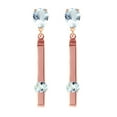 thumbnail image 2 of Galaxy Gold GG 14K Rose Gold 4.25 Carat Natural Aquamarine Dangle Earrings - March Birthstone - Courage & Clarity - Fine Jewelry for Women, 2 of 2