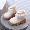 thumbnail image 5 of HUANBAI Cozy Winter Boots For Girls With Faux And Lace Trim Soft Sole Short Ankle Design For And Warmth Ideal For Cold Weather Girls Ankle Boots 12-18 Months, 5 of 6
