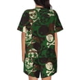 thumbnail image 3 of Naloa Camouflage Skull Women's Short-Sleeved Pajama Set, Loungewear, Summer pajamas, Breathable Cozy - XX-Large, 3 of 9