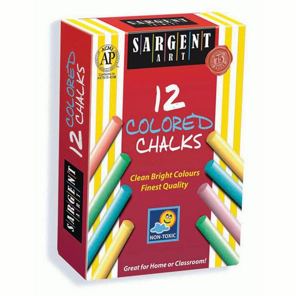 Assorted Dustless Chalkboard Chalk, 12 Pieces