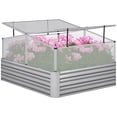 thumbnail image 1 of Galvanized Raised Garden Bed with Greenhouse, Steel Planter Box, Silver, 1 of 10