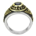 thumbnail image 6 of US Navy Ring for Men and Women Unisex Stainless Steel Military Patriotic Ring in Black Gold with Blue Stone, 6 of 10