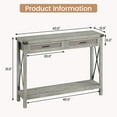 thumbnail image 5 of DSstyles Farmhouse Entryway Table, Grey Console Table with Rattan Drawers, 43" Sofa Table with Storage, Console Tables for Entryway, Living Room, Hallway, 5 of 8