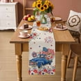 thumbnail image 2 of Independence Day Table Runner 48 Inches Long Farmhouse Dress Scarves, Patriotic Truck Usa Flag Firework Floral Dining Tablerunner for Coffee Table/Kitchen Island/Party Décor, 13" x 48", 2 of 8