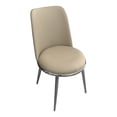 thumbnail image 3 of Furniture of America Jorvik Upholstered Metal Side Chairs, Set of 2, Silver and Taupe, 3 of 6