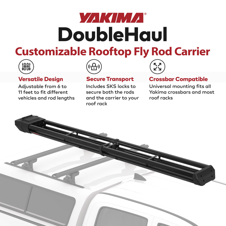 Yakima DoubleHaul Customizable Rooftop Fly Rod Carrier w/Single