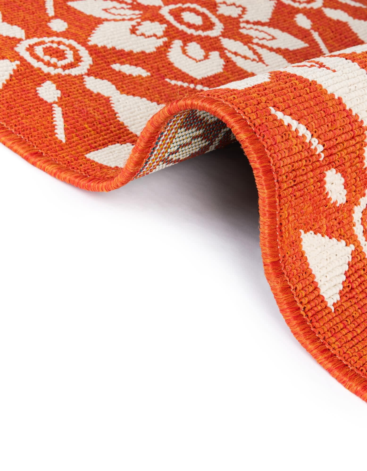 Unique Loom Outdoor Trellis Collection Area Rug - Tiles (9' x 12' Rectangle Rust Red/Ivory)