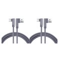 thumbnail image 4 of sweethay Línea de datos tejida de nailon de doble codo de 1/2/3 metros para Android USB 3,0 Cable de datos de teléfono Cable de repuesto Type7 NO7, 4 of 5