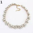 thumbnail image 3 of Naierhg Women Vintage Charm Crystal Flower Pendant Statement Bib Choker Necklace, 3 of 4