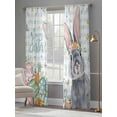 thumbnail image 3 of Happy Easter Sheer Curtains 108 Inch Length 2 Panels Set, Spring Bunny Easter Eggs Floral Teal Plaid Voile Window Treatment Semi Sheer Long Curtains Drapes for Bedroom/Living Room/Kitchen 52"x108"x2, 3 of 7