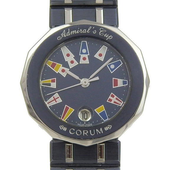 Pre-Owned Corum Admiral's Cup Watch 39.610.30.V50 Stainless Steel x Gun Blue Quartz... (Good)