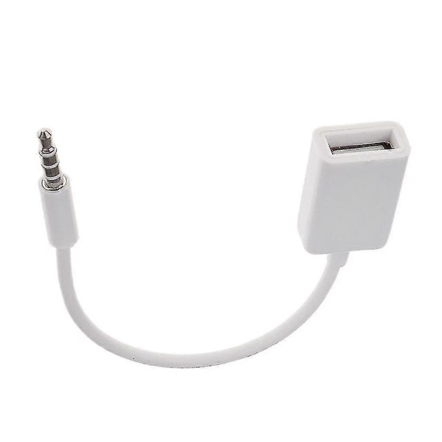 Cable conversor de audio Yashi de 3,5 mm a USB 2.0 hembra color blanco