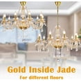 thumbnail image 4 of Datingday 10 Bulbs K9 Crystal Chandelier Modern Luxurious Crystal Chandelier for Dining Room,Gold Color Glass Ceiling Pendant Lamp for Living Bedroom Lighting Hall Balcony (10 Bulbs), 4 of 7
