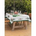 thumbnail image 2 of Outdoor Tablecloth with Umbrella Hole and Zipper, Christmas Trees Rectangle Table Cloth 60x102 Inch Waterproof Tablecloth, Winter Pine Xmas Watercolor Berry Green Picnic Table Cover for Patio Camping, 2 of 7
