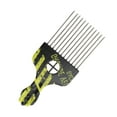 thumbnail image 4 of Unique Bargains 1 Pc Metal Hair Pick for Women Men Afro Pick Yellow Black, 4 of 7
