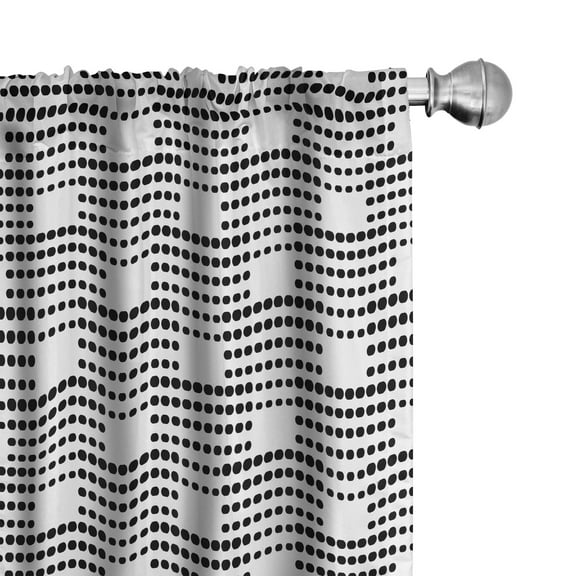 Ambesonne Abstract Curtains, Contemporary Art Boho Dots, Pair of 28"x84", Charcoal Grey White